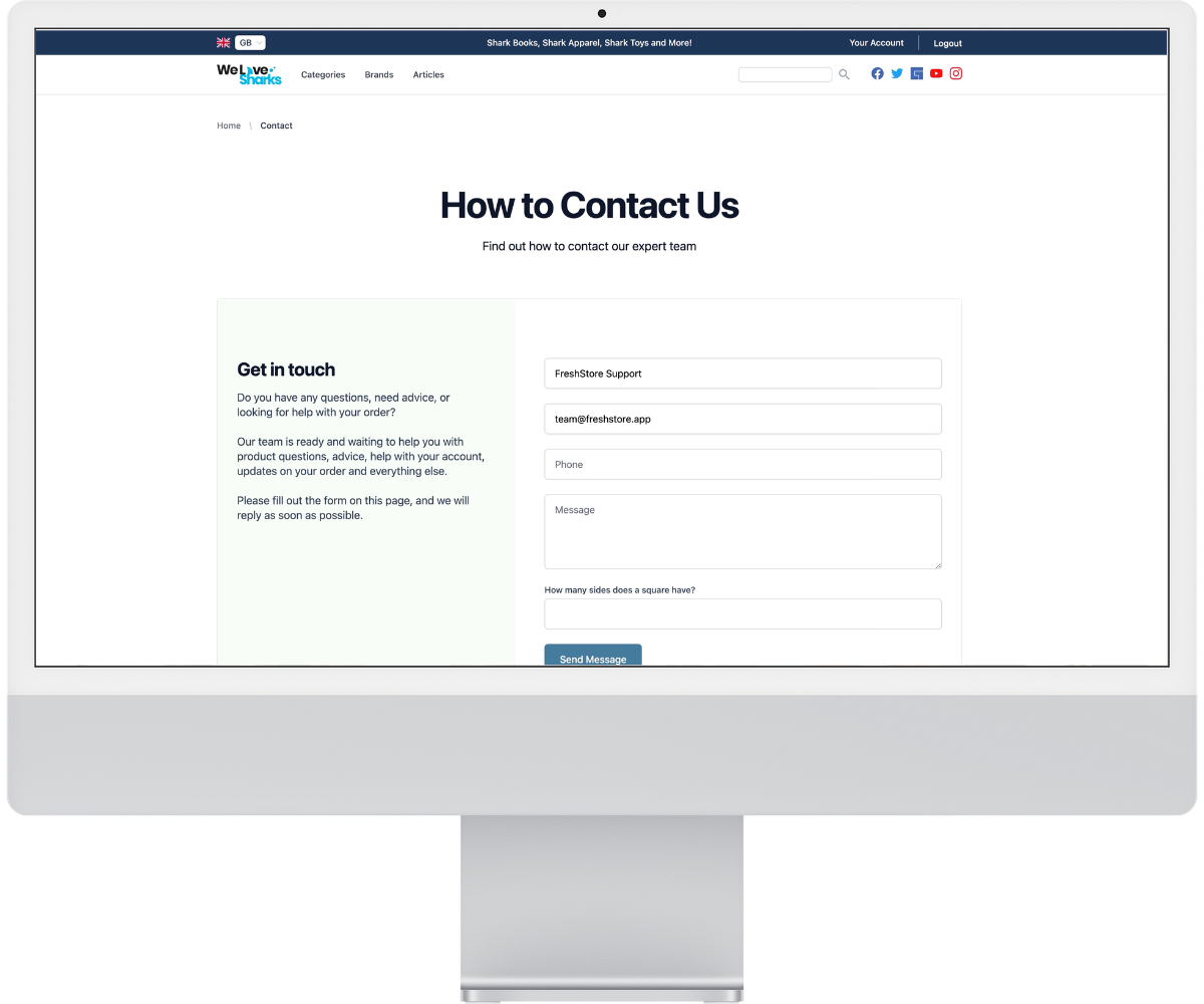 Automatically created website pages on a FreshStore affiliate website