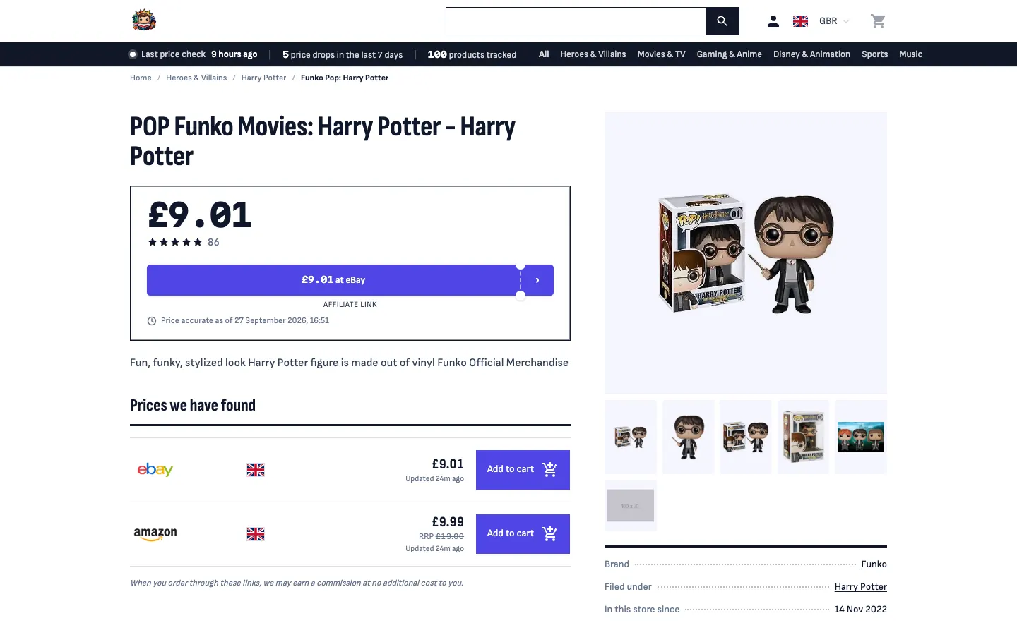 Bounty product page on funko.rocks