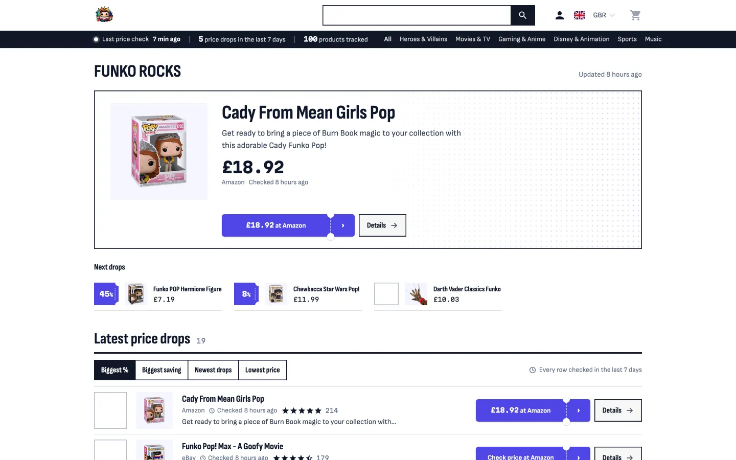 The Bounty design on the funko.rocks homepage