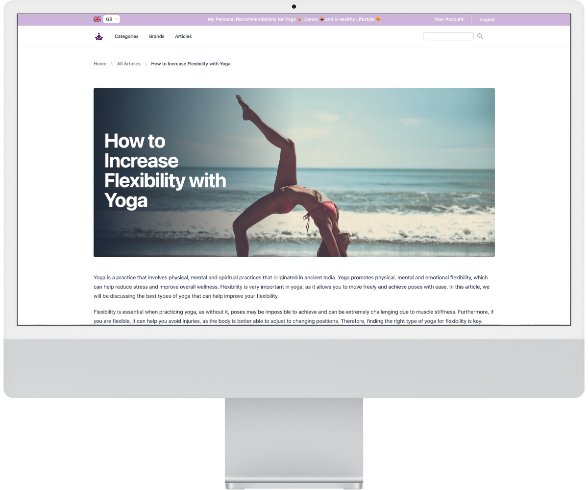 AI-written article page on a FreshStore affiliate store
